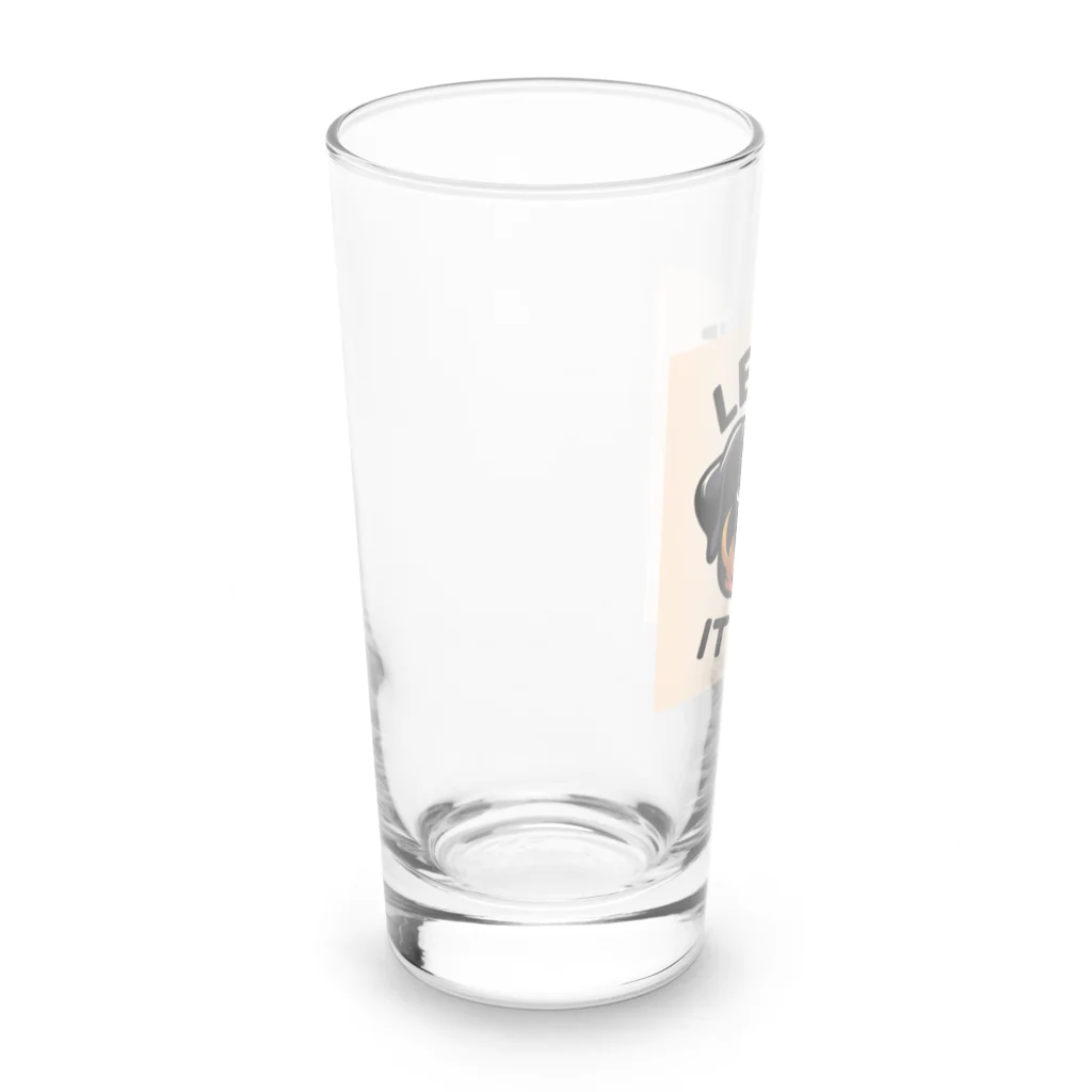 keikei5の力強い表情を見せるロットワイラー🐾 Long Sized Water Glass :left