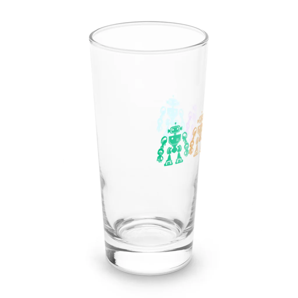 mirinconixの色違いの4機のレトロなロボット Long Sized Water Glass :left