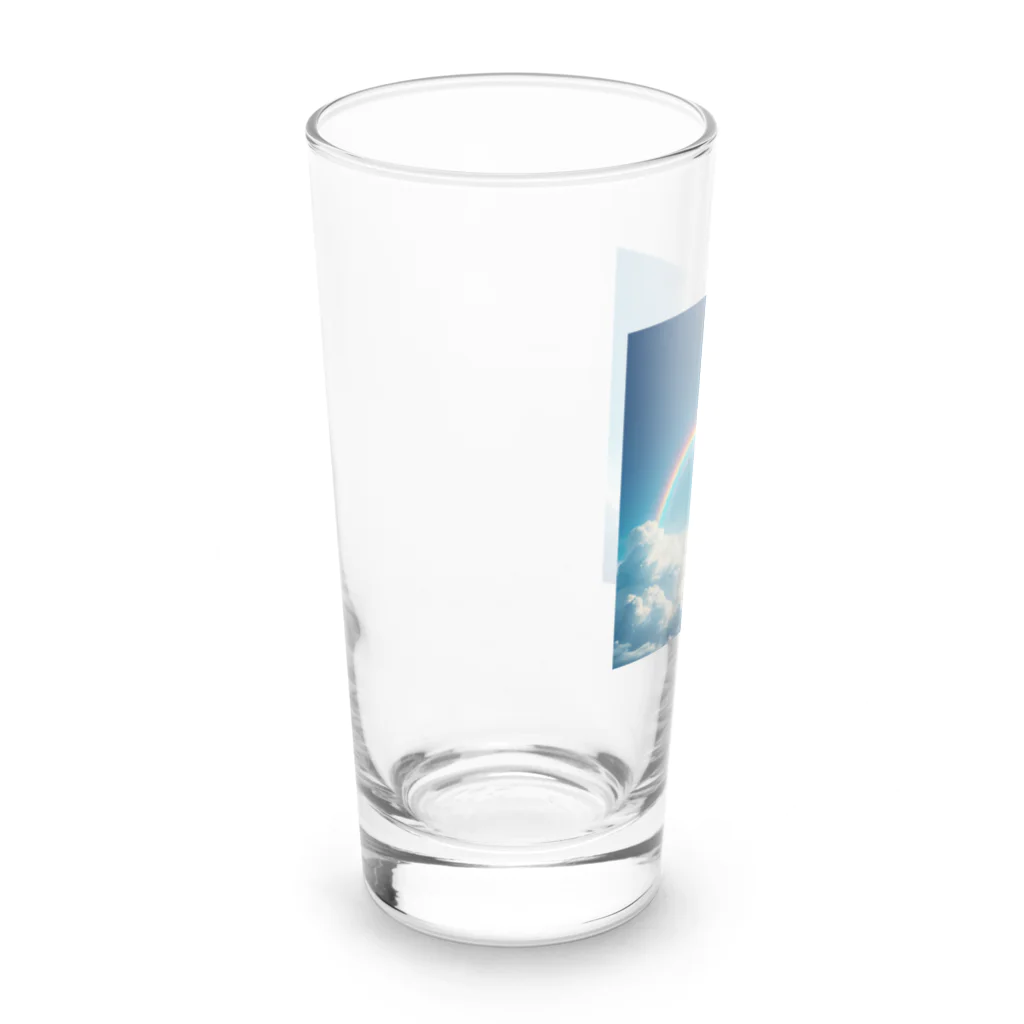 青と緑の青い空と虹 Long Sized Water Glass :left