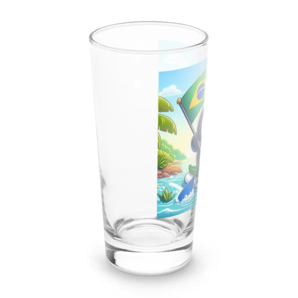 Enjoy 旅SUP!の旅ペンギン　ブラジル　アマゾンでSUP！！ Long Sized Water Glass :left