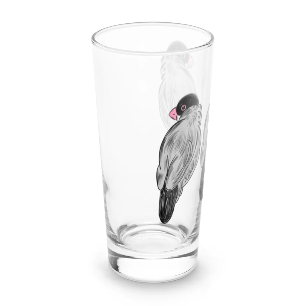 suzuaoのふさふさ文鳥くん Long Sized Water Glass :left