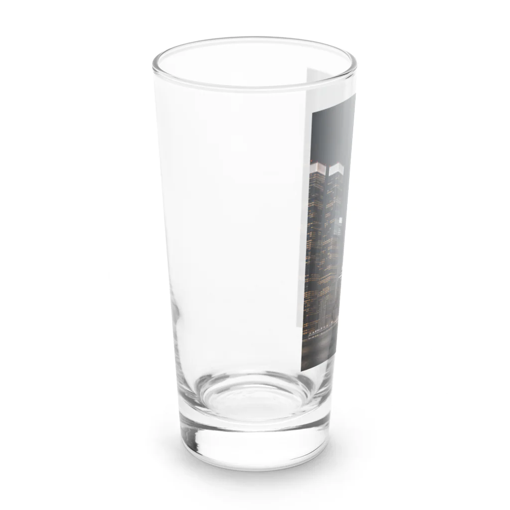 Chop Storeの夜に輝くビル Long Sized Water Glass :left