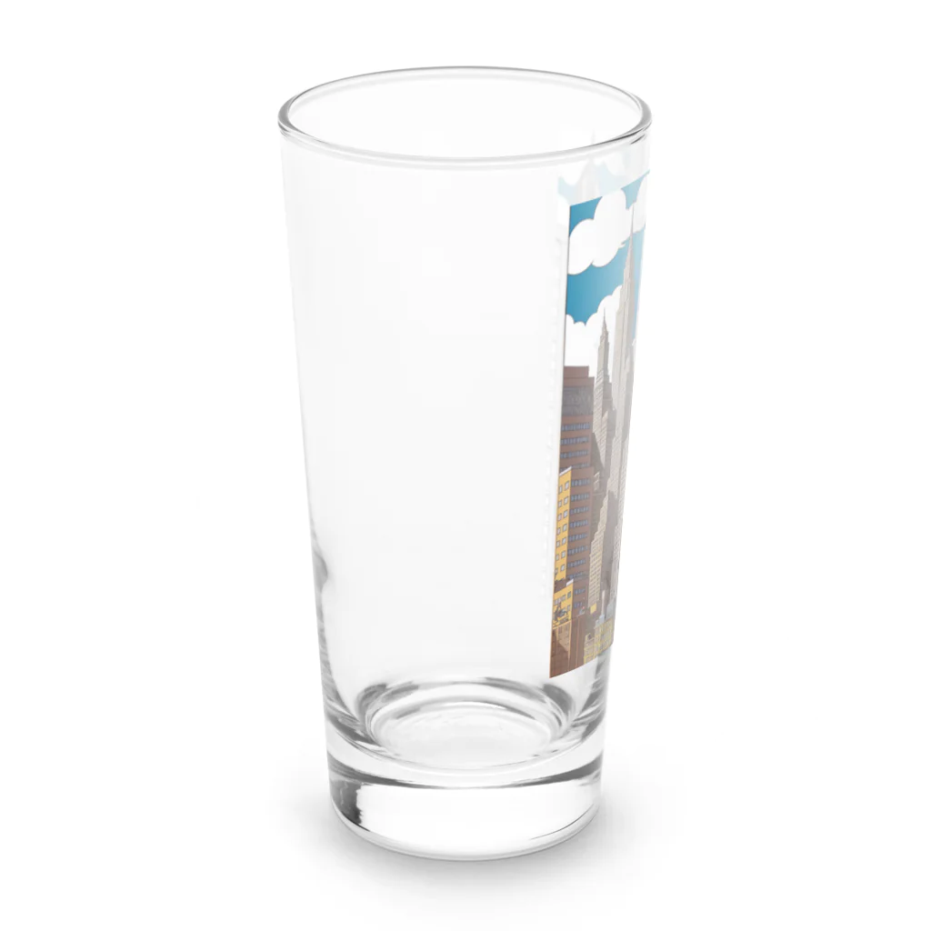 Chop Storeの都会の街並み Long Sized Water Glass :left