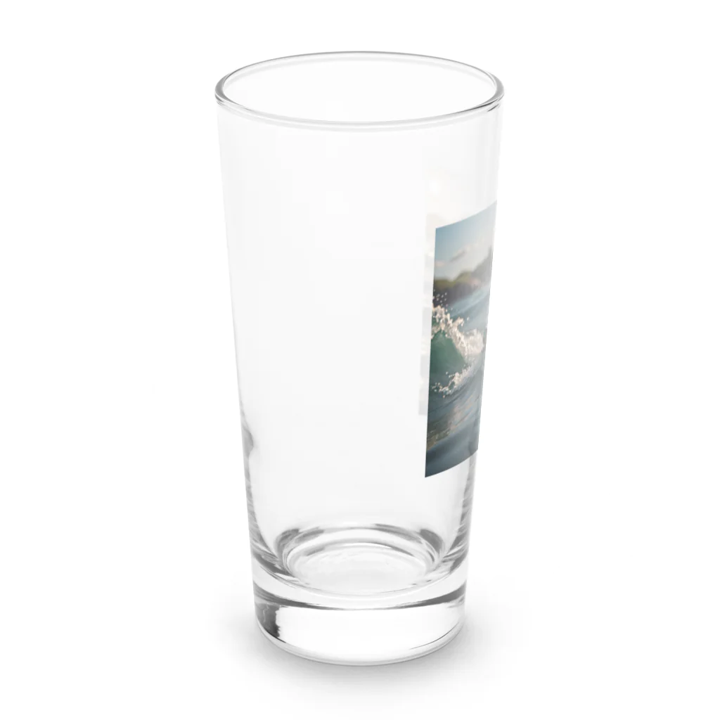 Shuji Nのカエルがサーフィン Long Sized Water Glass :left