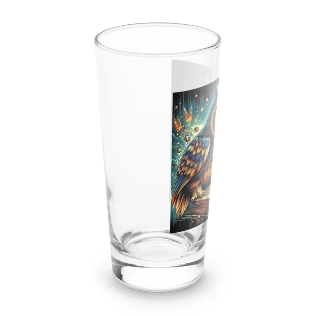 終わらない夢🌈のフクロウ🦉🌕 Long Sized Water Glass :left