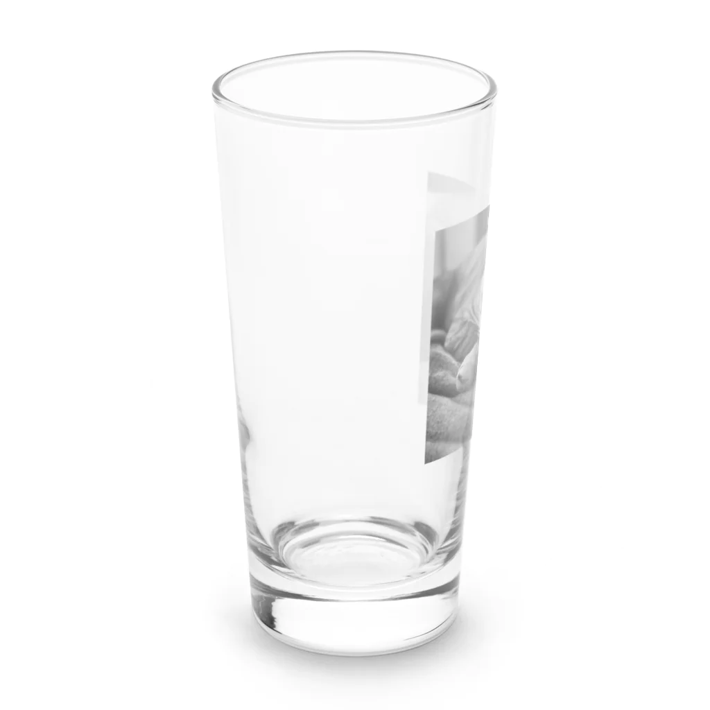 chocomegane0228のモノクロ猫 Long Sized Water Glass :left