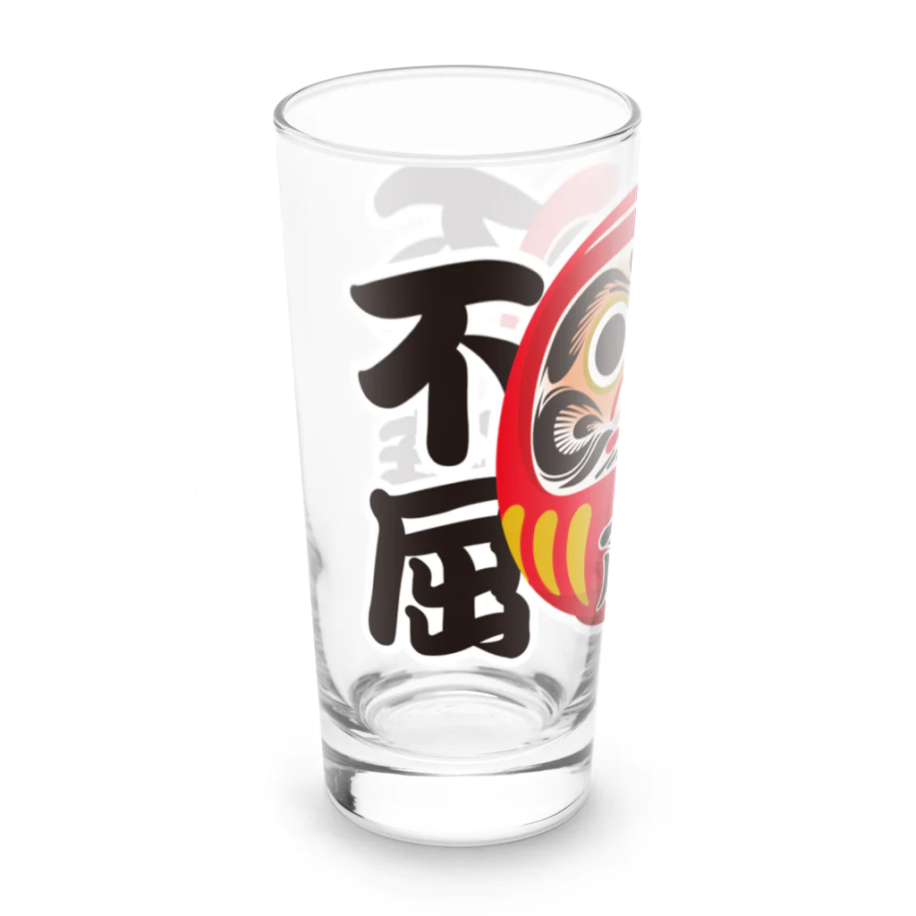 お絵かき屋さんの「不撓不屈」だるま ダルマ 達磨  Long Sized Water Glass :left