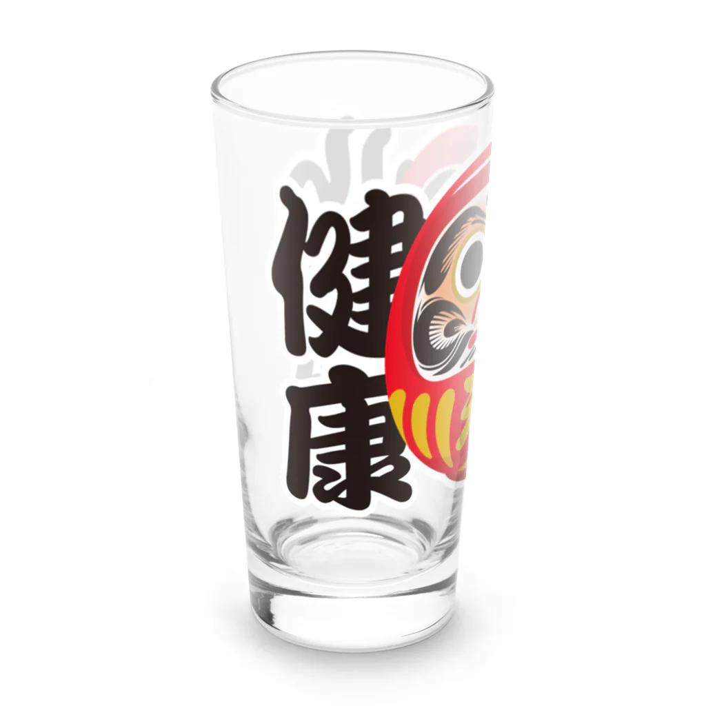 お絵かき屋さんの「心体健康」だるま ダルマ 達磨  Long Sized Water Glass :left