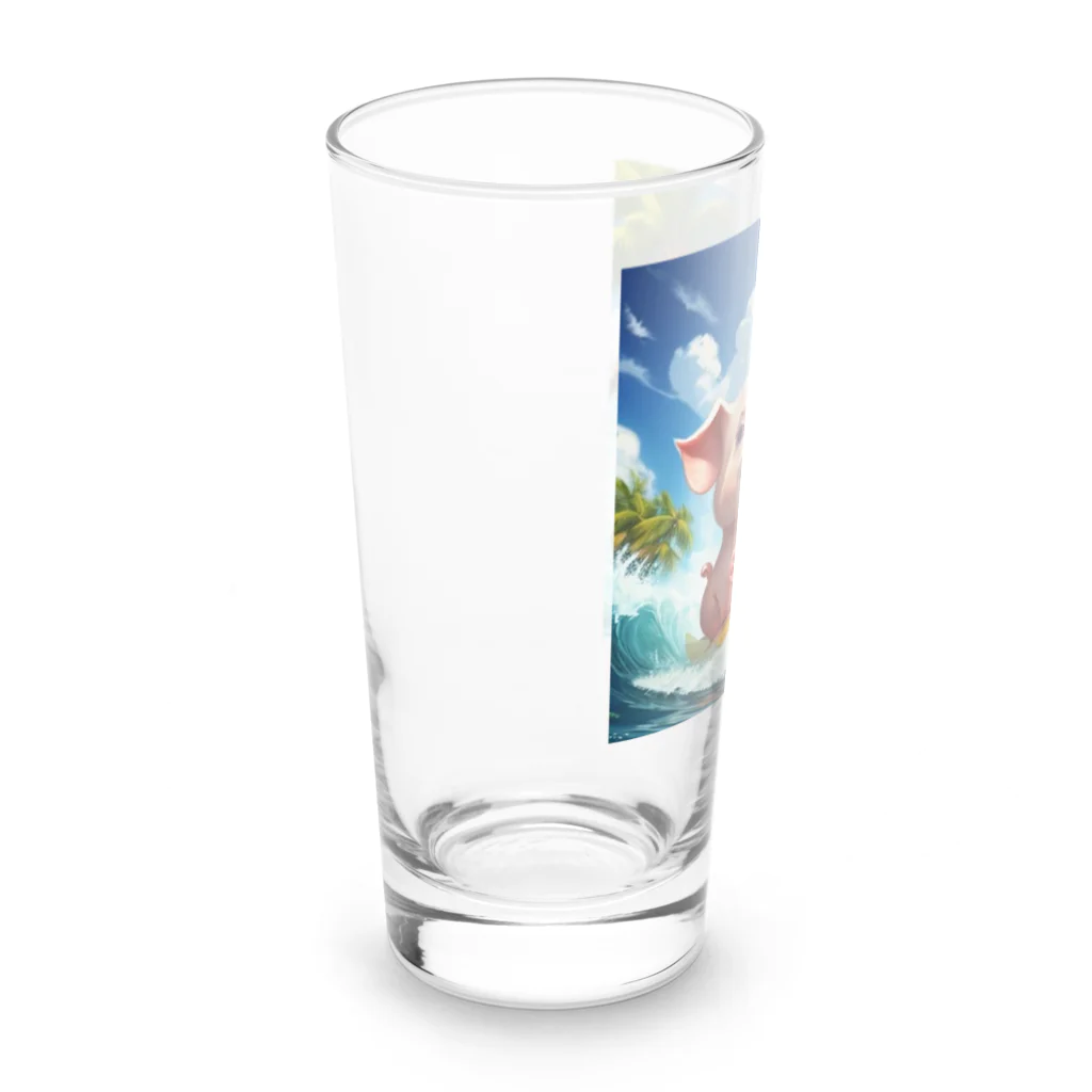  "Happy smile shonanのブタサーファー Long Sized Water Glass :left