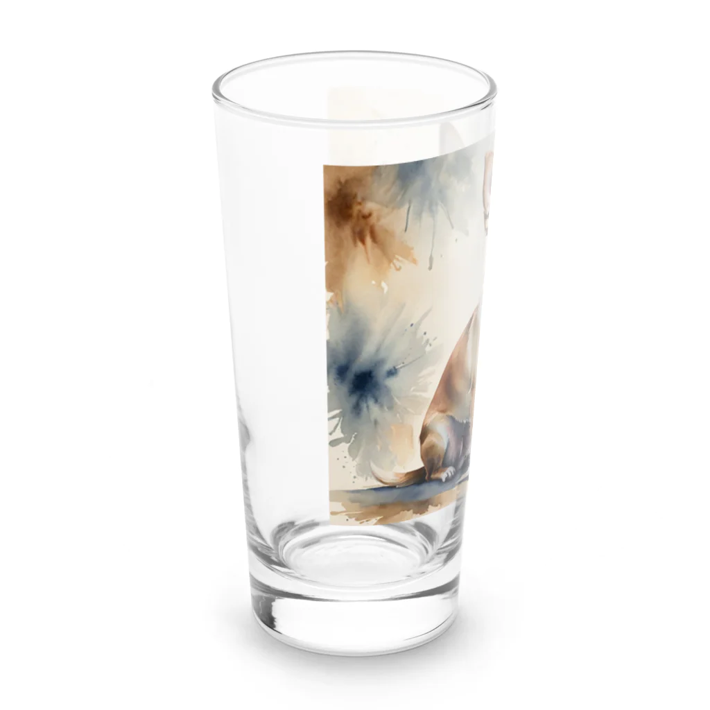 Animal Illustration shopのChihuahua　チワワ　水彩画風 Long Sized Water Glass :left