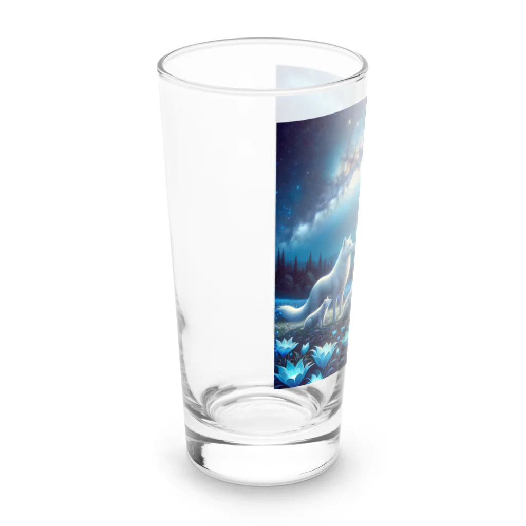 choropperの白狼親子の月夜散策 Long Sized Water Glass :left