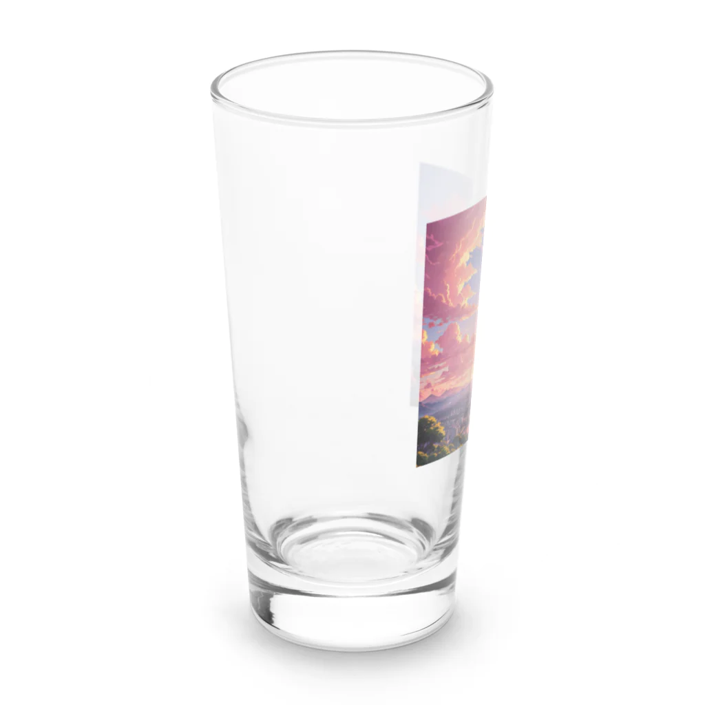 ikeikeikedaの街を照らす夕陽（景色シリーズ） Long Sized Water Glass :left