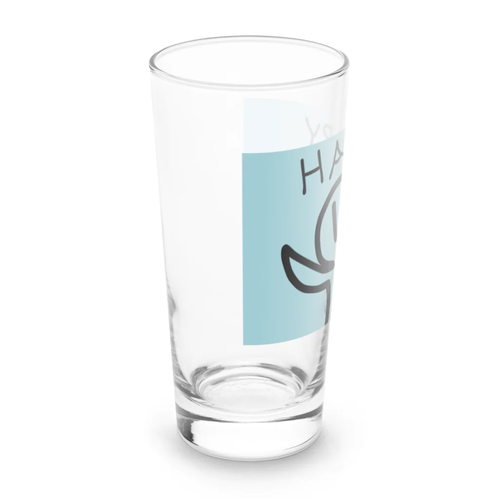 納豆ごはんのHAPPYなコンセント君（水色） Long Sized Water Glass :left
