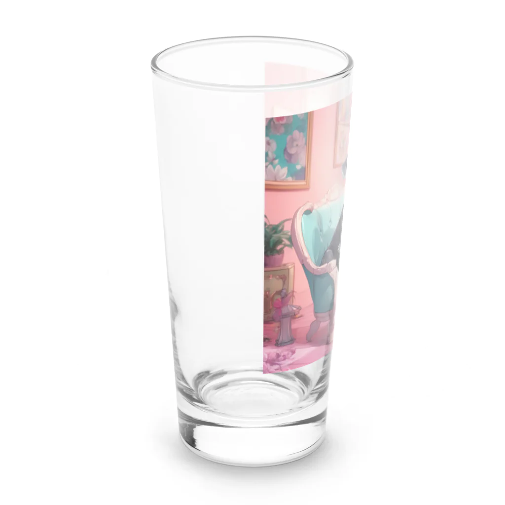 pug 89の犬　シュナウザー Long Sized Water Glass :left