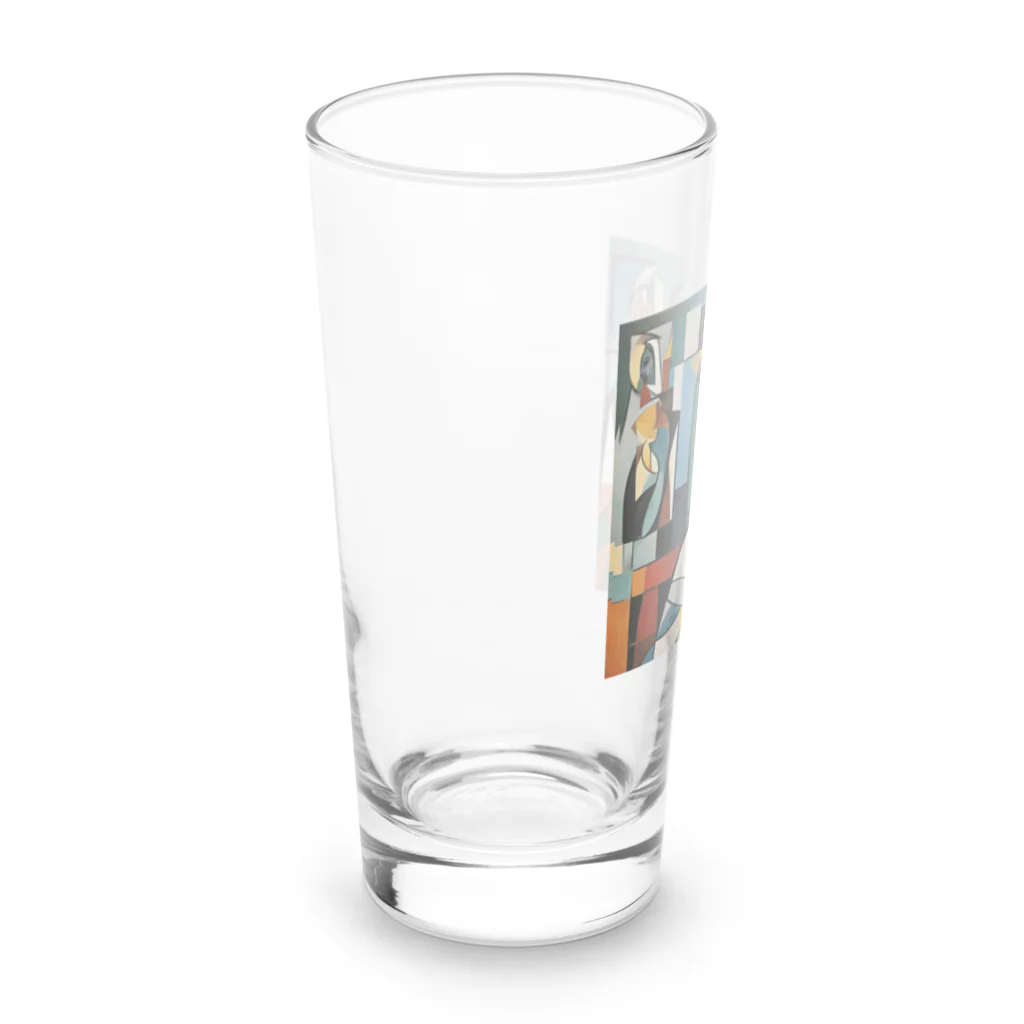 レトロゲームイラストのピカソ風芸術的アートグッズ Long Sized Water Glass :left