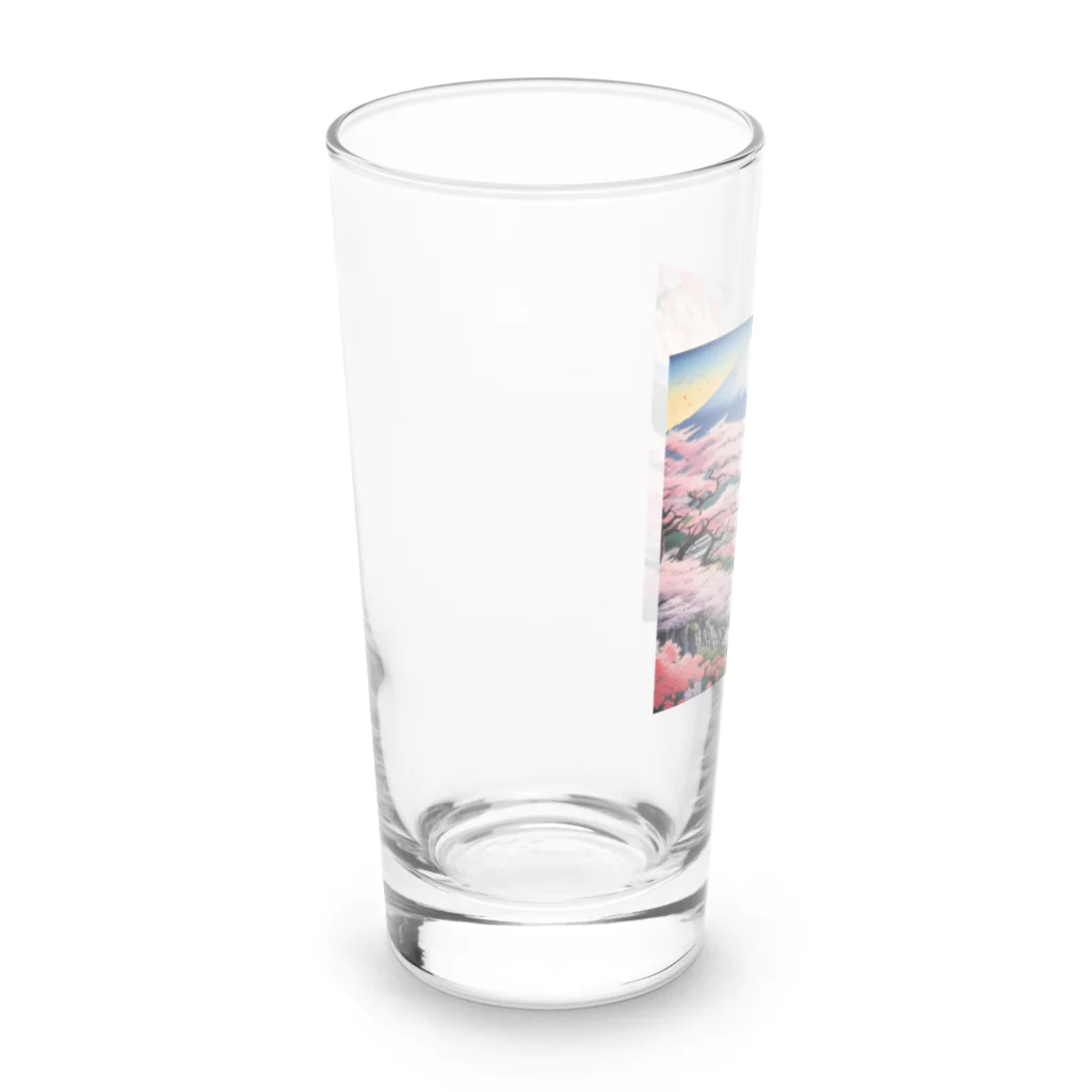 だんのんの桜と富士山と猫 Long Sized Water Glass :left