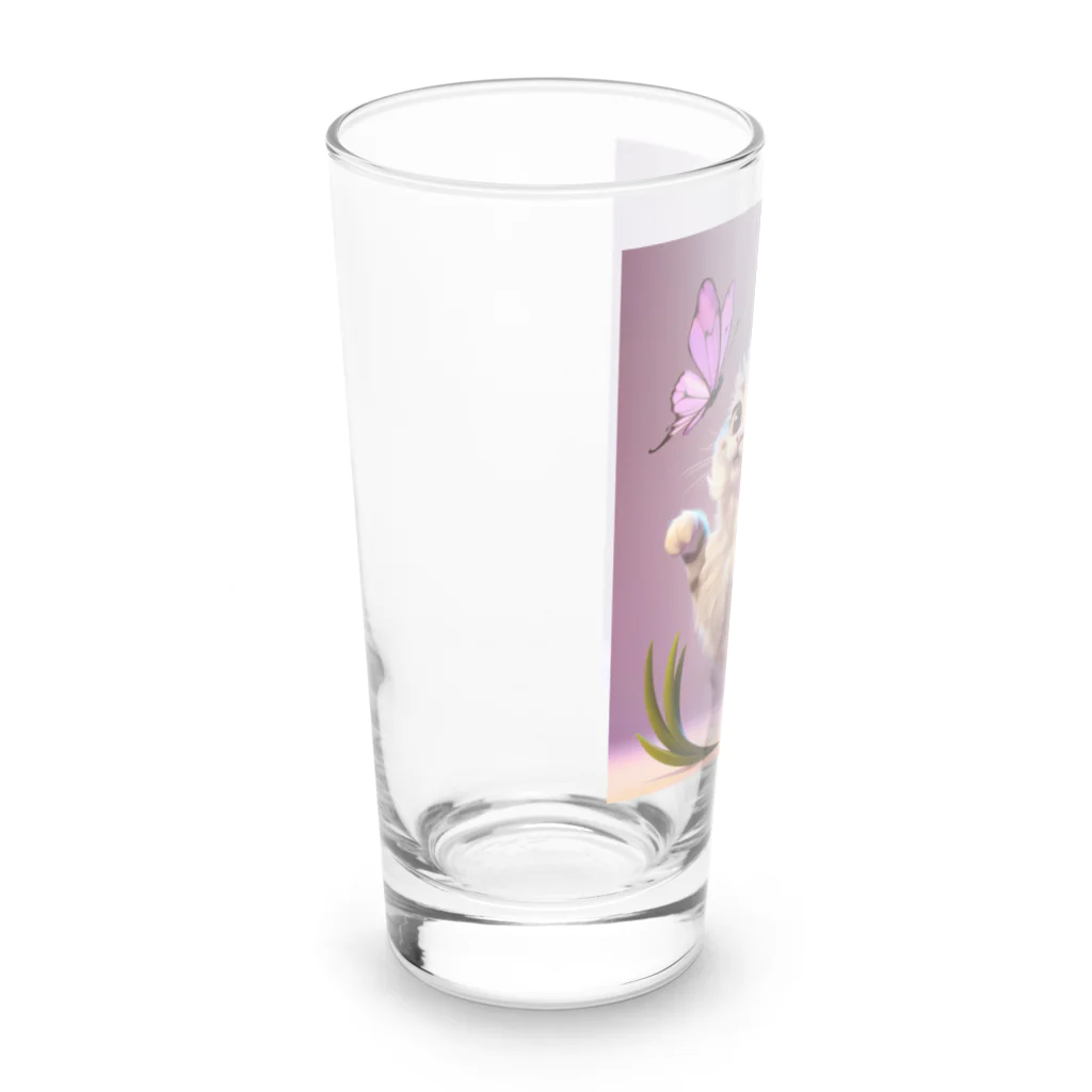 Kの猫と蝶々 Long Sized Water Glass :left