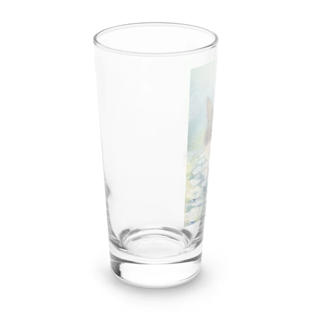 やさしい世界の猫とお花畑 Long Sized Water Glass :left