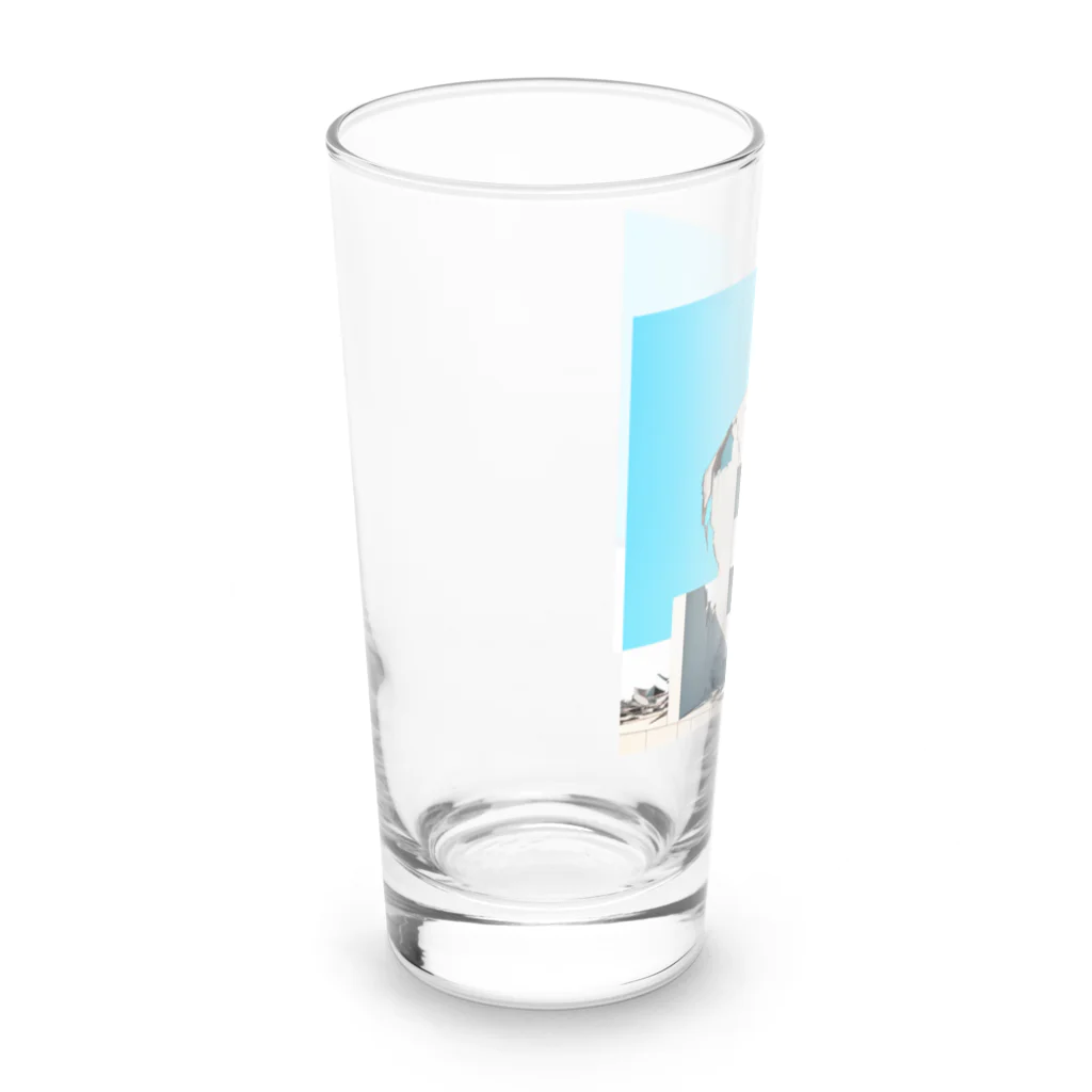 Buildingsの廃墟とスカイブルー Long Sized Water Glass :left