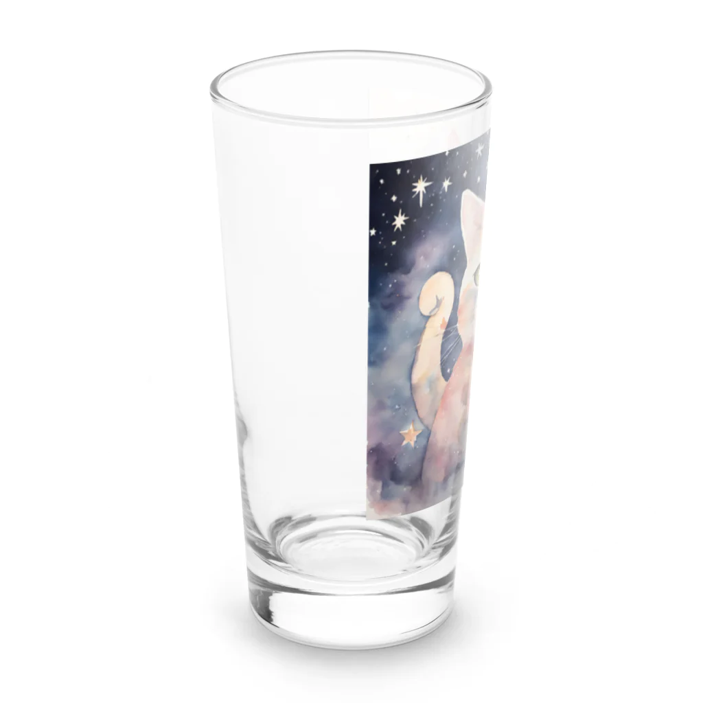 星降る夜にの微笑猫 Long Sized Water Glass :left