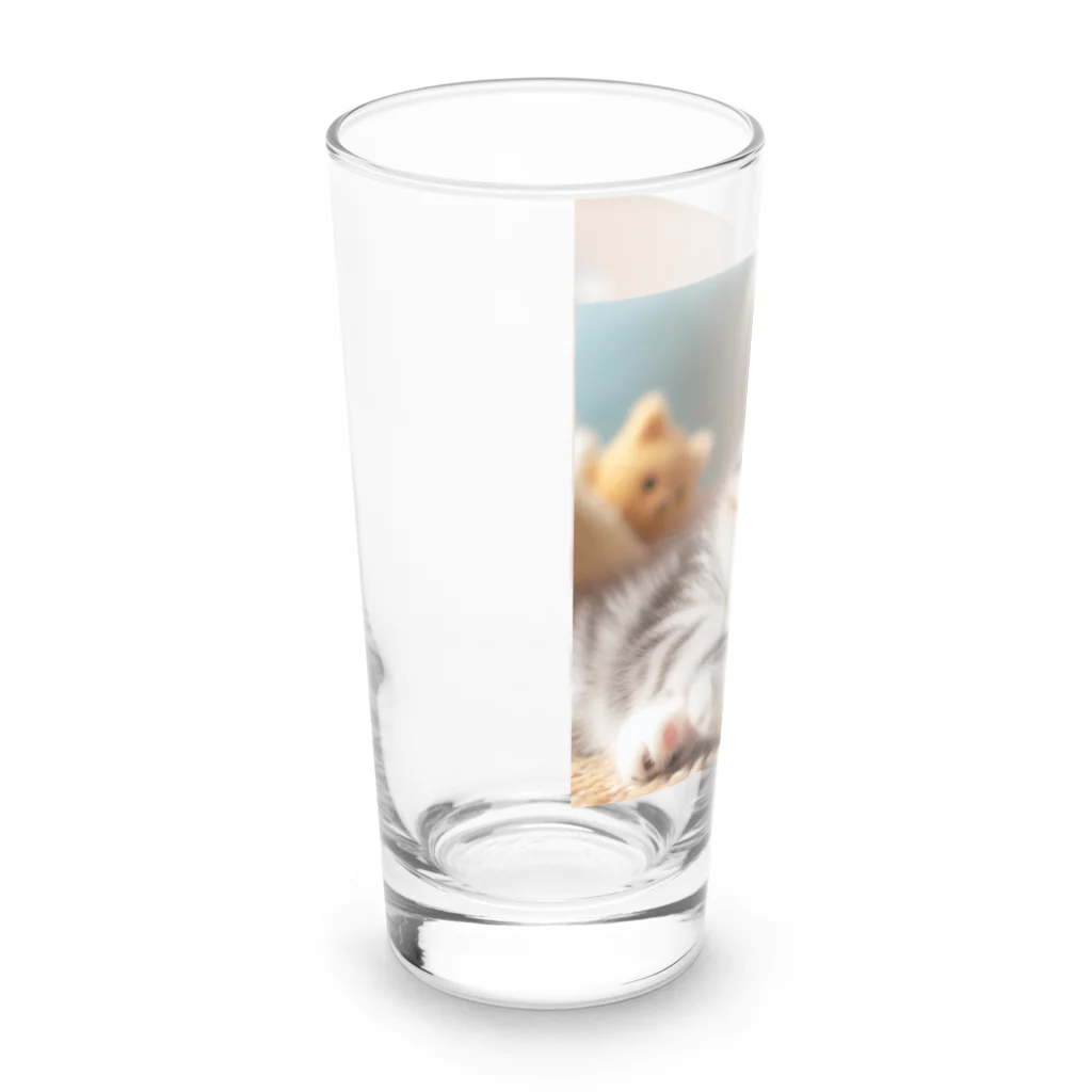 終わらない夢🌈の眠るにゃんこ😺zzz Long Sized Water Glass :left