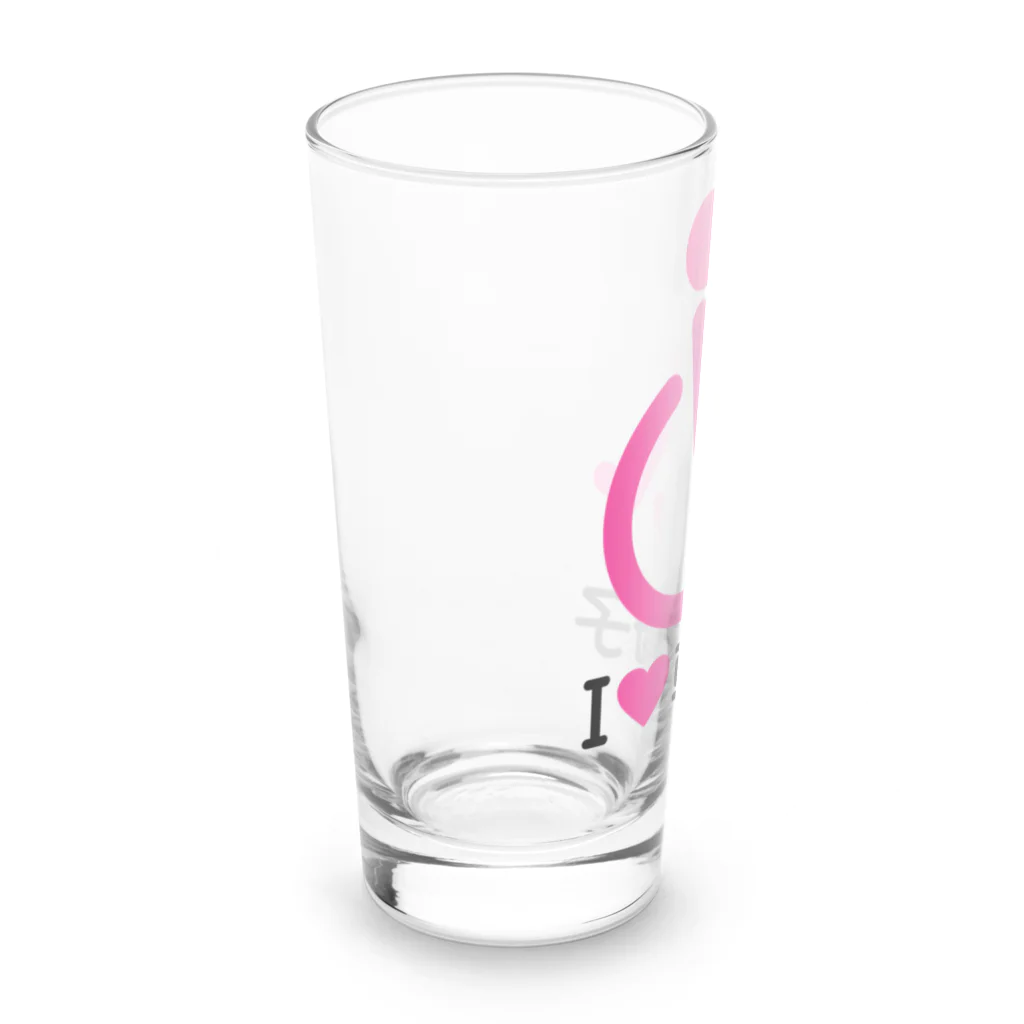 お絵かき屋さんの車椅子マーク（ピンク）/アイラブ車椅子（I LOVE 車椅子） Long Sized Water Glass :left