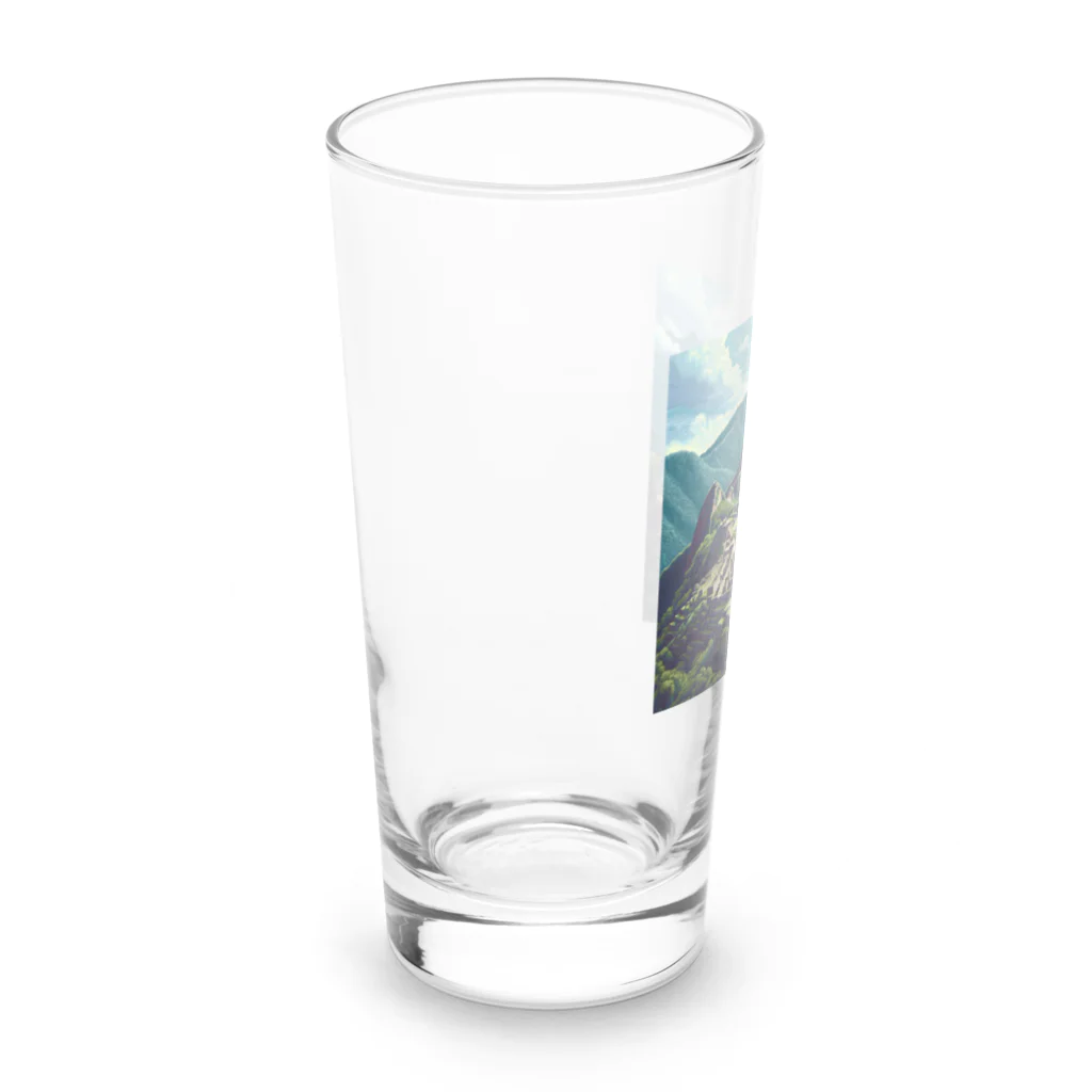 Pixel Art Goodsのマチュピチュ遺跡（pixel art） Long Sized Water Glass :left