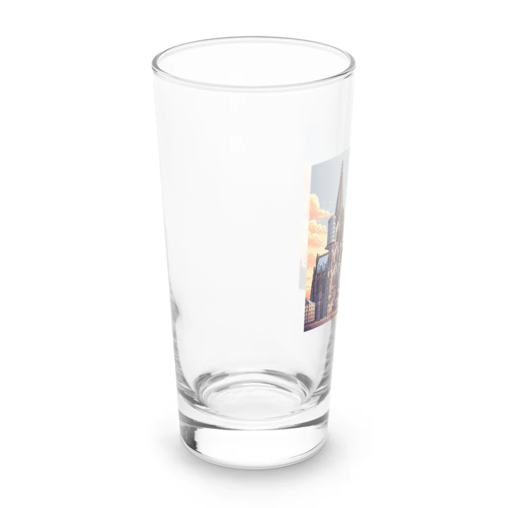 Pixel Art Goodsのケルン大聖堂（pixel art） Long Sized Water Glass :left