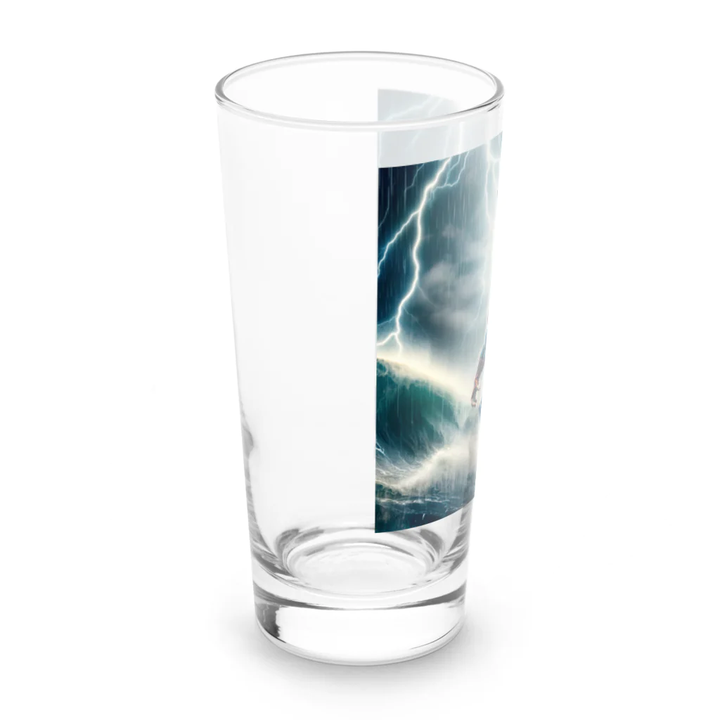 アニマルxスポーツグッズ「アニマル・ヒーローズ」の『キリンKOJIRO - 波乗り嵐での挑戦』 Long Sized Water Glass :left