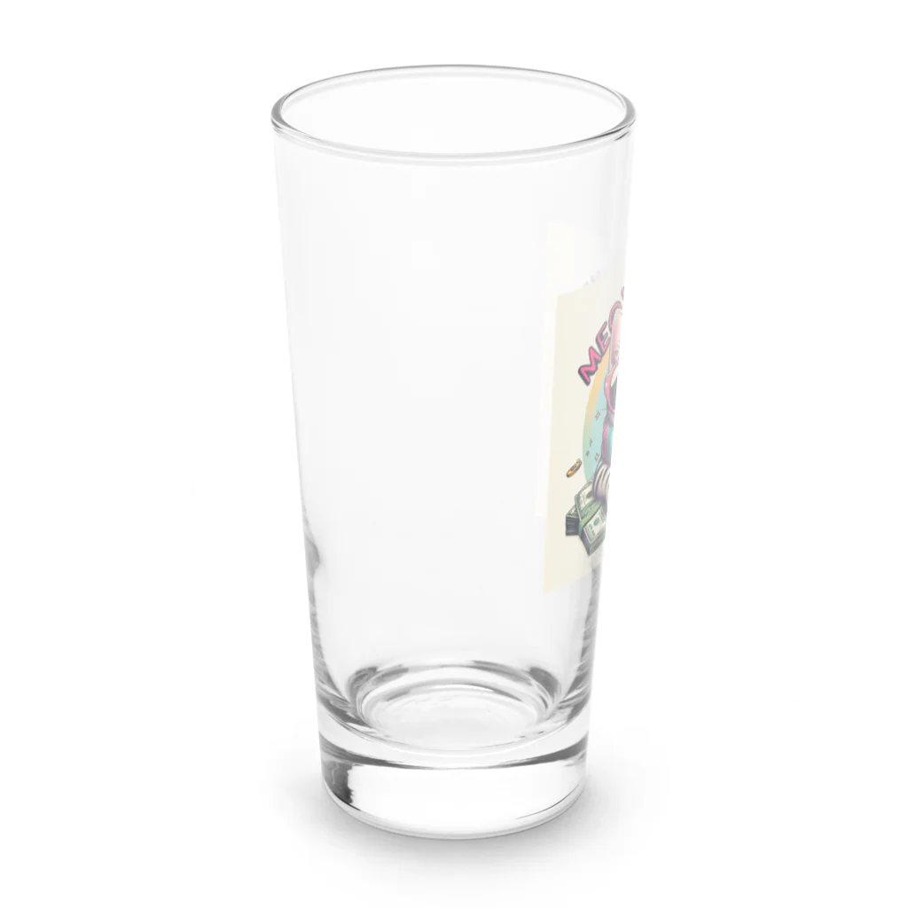 現金な動物たちの財布にゃんこ Long Sized Water Glass :left