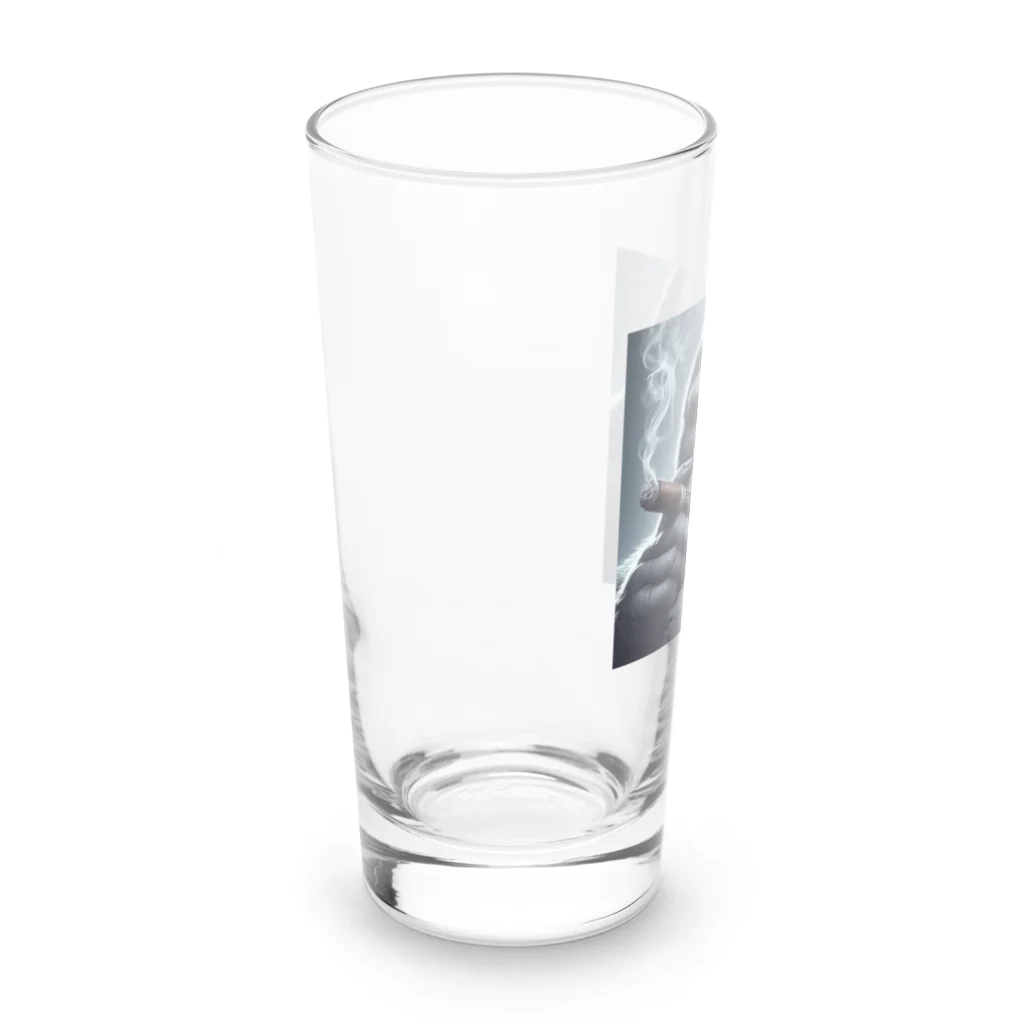 MASU_0420の葉巻を吸うゴリライラストグッズ Long Sized Water Glass :left
