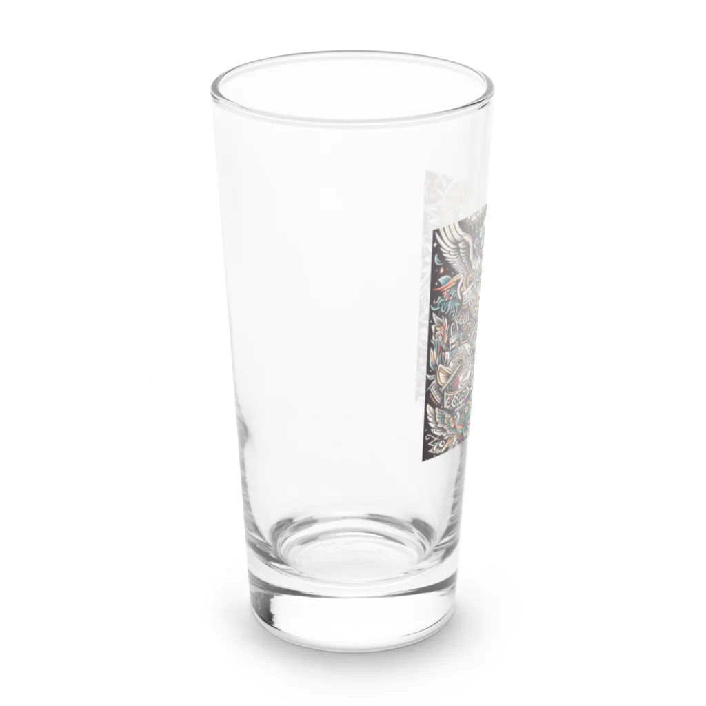 白ティー専門店の白Tシャツ　バーバーショップイメージ Long Sized Water Glass :left