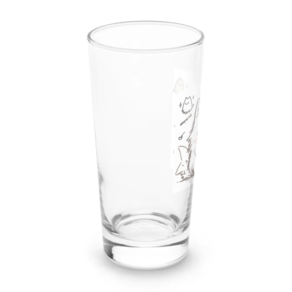 ゆるもこ動物園のサメ猫くん Long Sized Water Glass :left