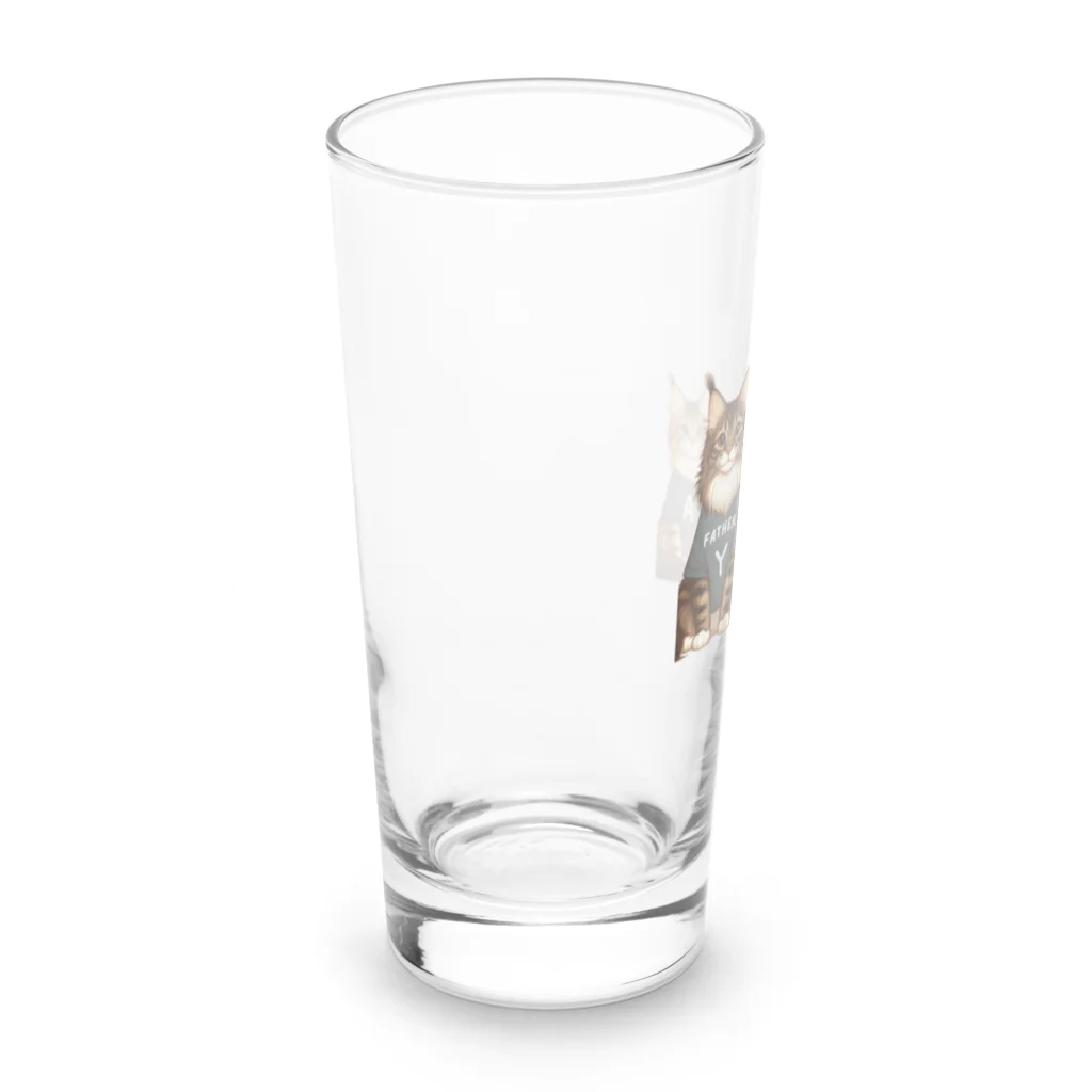 Y m @Y's shopの猫の家族 Long Sized Water Glass :left