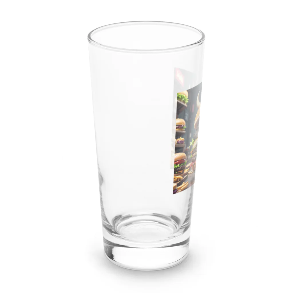 AI妖怪大図鑑のトリプル肉厚ビーフバーガー妖怪　バグドガルド Long Sized Water Glass :left