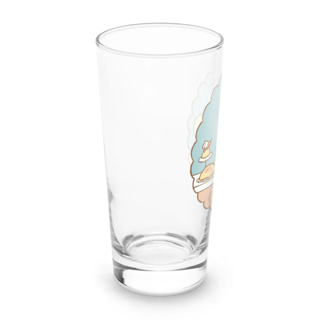 Yurina*🧡illustrationの食パンとひつじ-まったりひつじ- Long Sized Water Glass :left