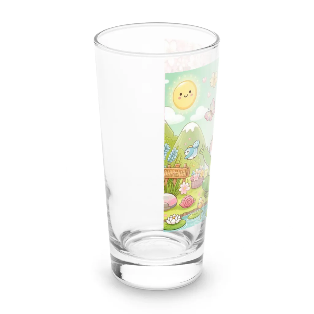 スタイリッシュベアーの春を感じるぷにぷにカエル Long Sized Water Glass :left