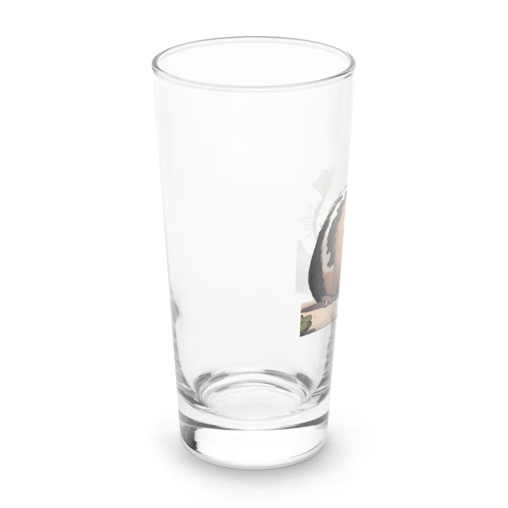 OKameMolꕤ︎︎オカメモルのアニメ風三毛モルモット Long Sized Water Glass :left