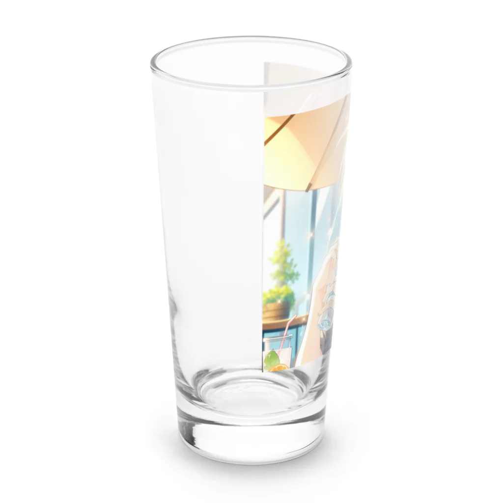 ShopＴＫの夏の爽やかな風に包まれた青年 Long Sized Water Glass :left