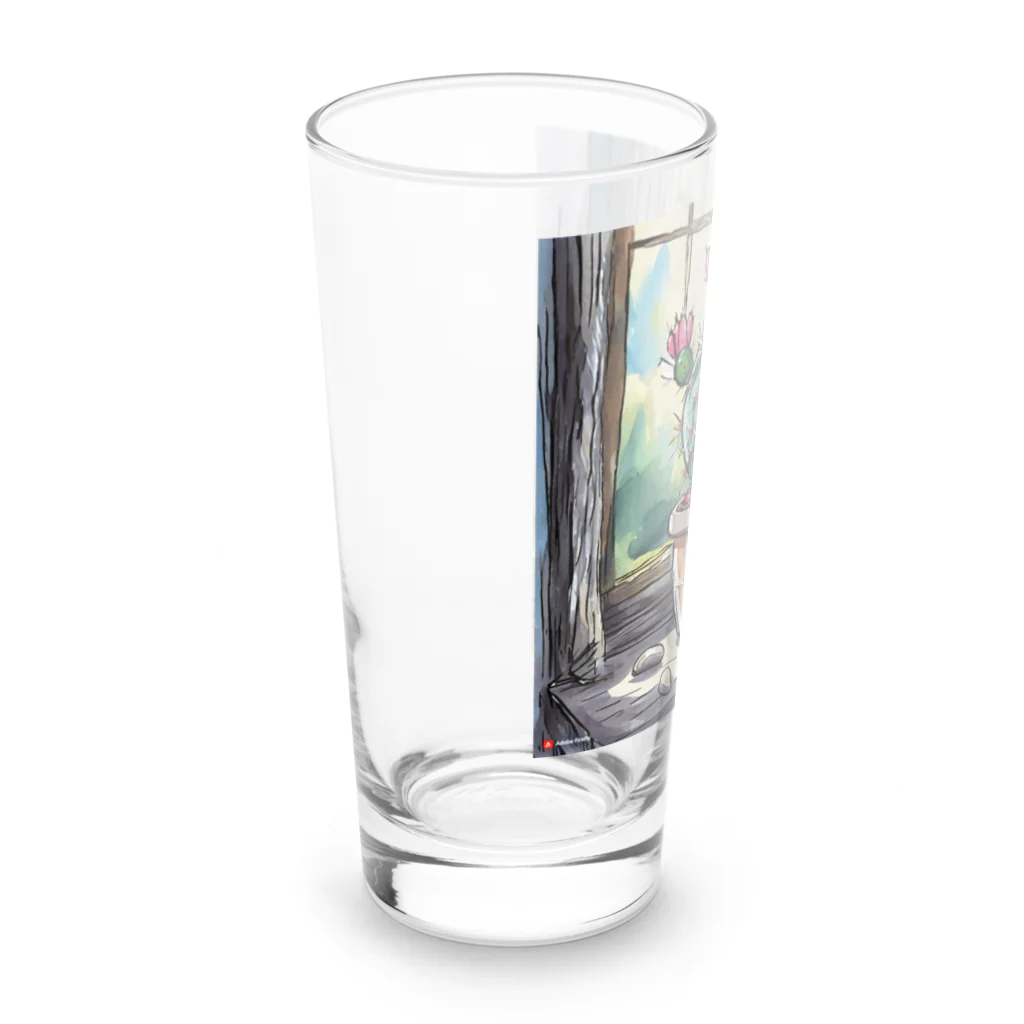 TENTENの朝のサボテン Long Sized Water Glass :left