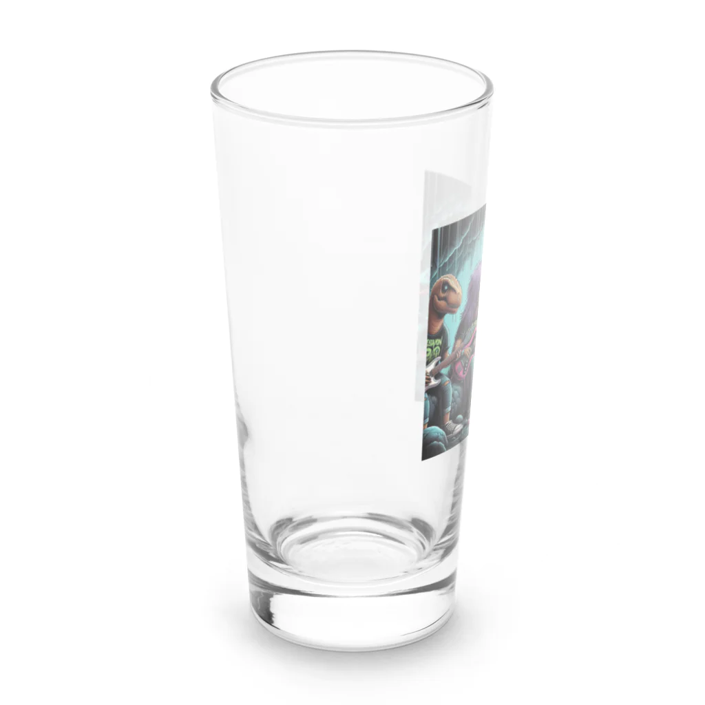 momonekokoのROCKな恐竜 Long Sized Water Glass :left