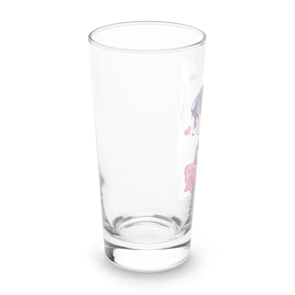 AQUAMETAVERSEのキュートな大きなリボン　BLUE PLUM  691 Long Sized Water Glass :left