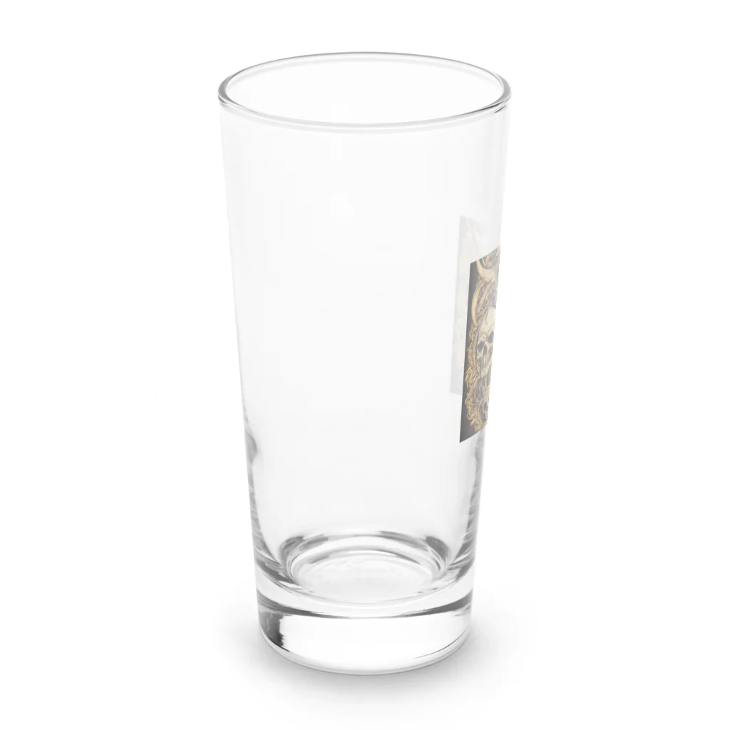 ピンクリボンの悪魔髑髏 Long Sized Water Glass :left