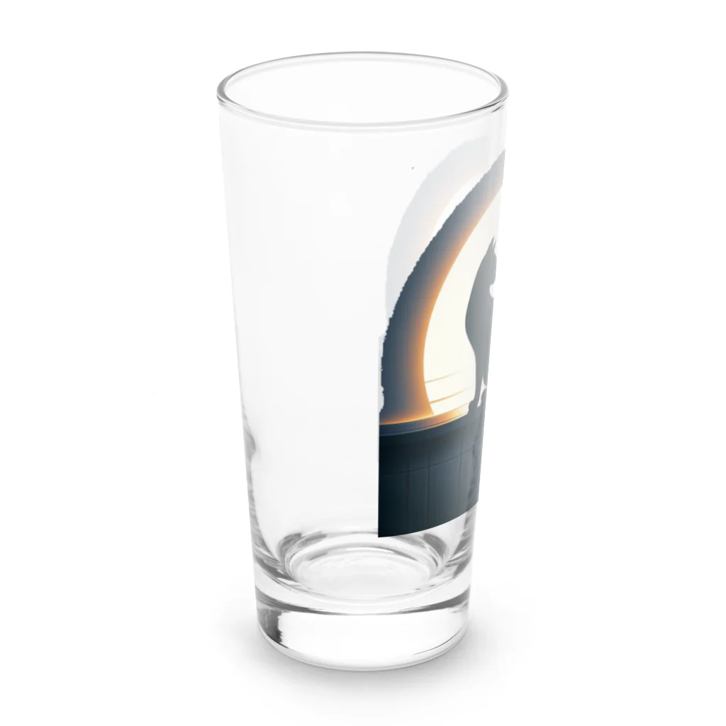 万事屋の猫のシルエットが美しい Long Sized Water Glass :left