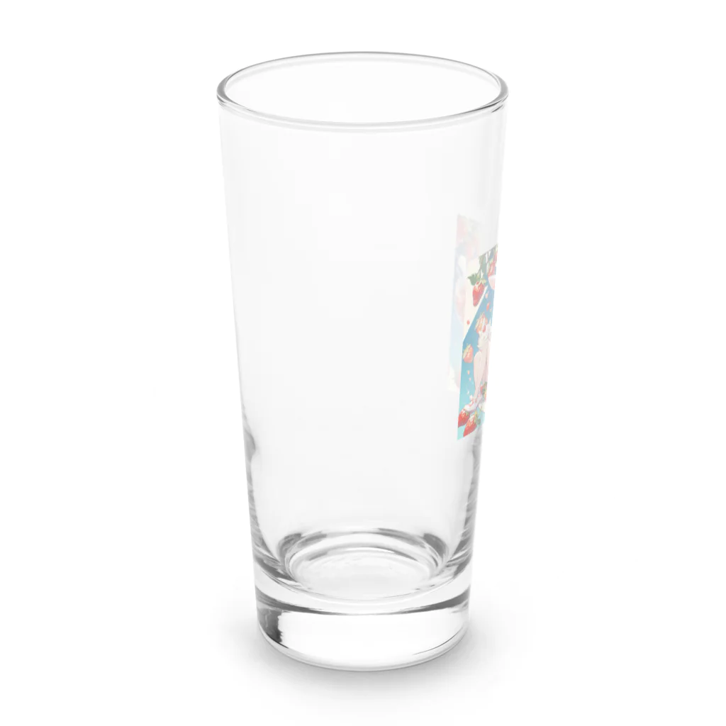 ピンクリボンのいちごうさぎ02 Long Sized Water Glass :left