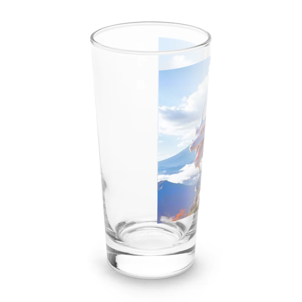 AsukaKotohaの快晴の富士山を喜ぶ龍 Long Sized Water Glass :left