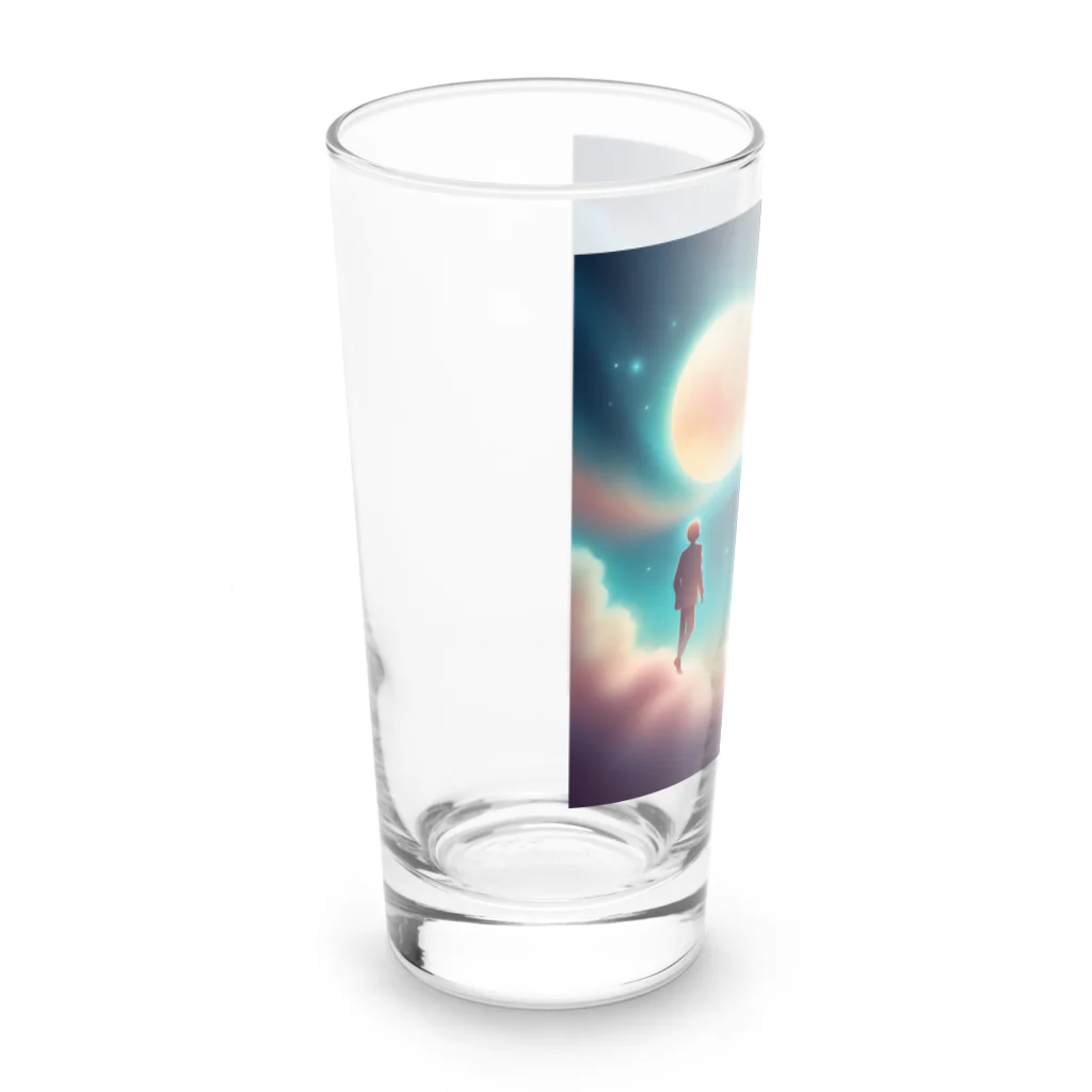 dolphineのシュール！満月と宇宙時計 Long Sized Water Glass :left