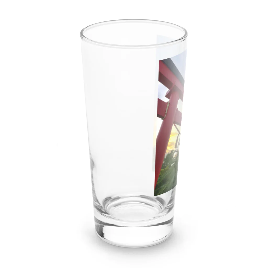 kayuuの夕陽に映える紅色の鳥居 Long Sized Water Glass :left