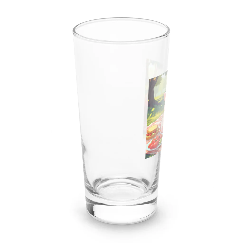 ganeshaのかわいい豚とピクニック Long Sized Water Glass :left