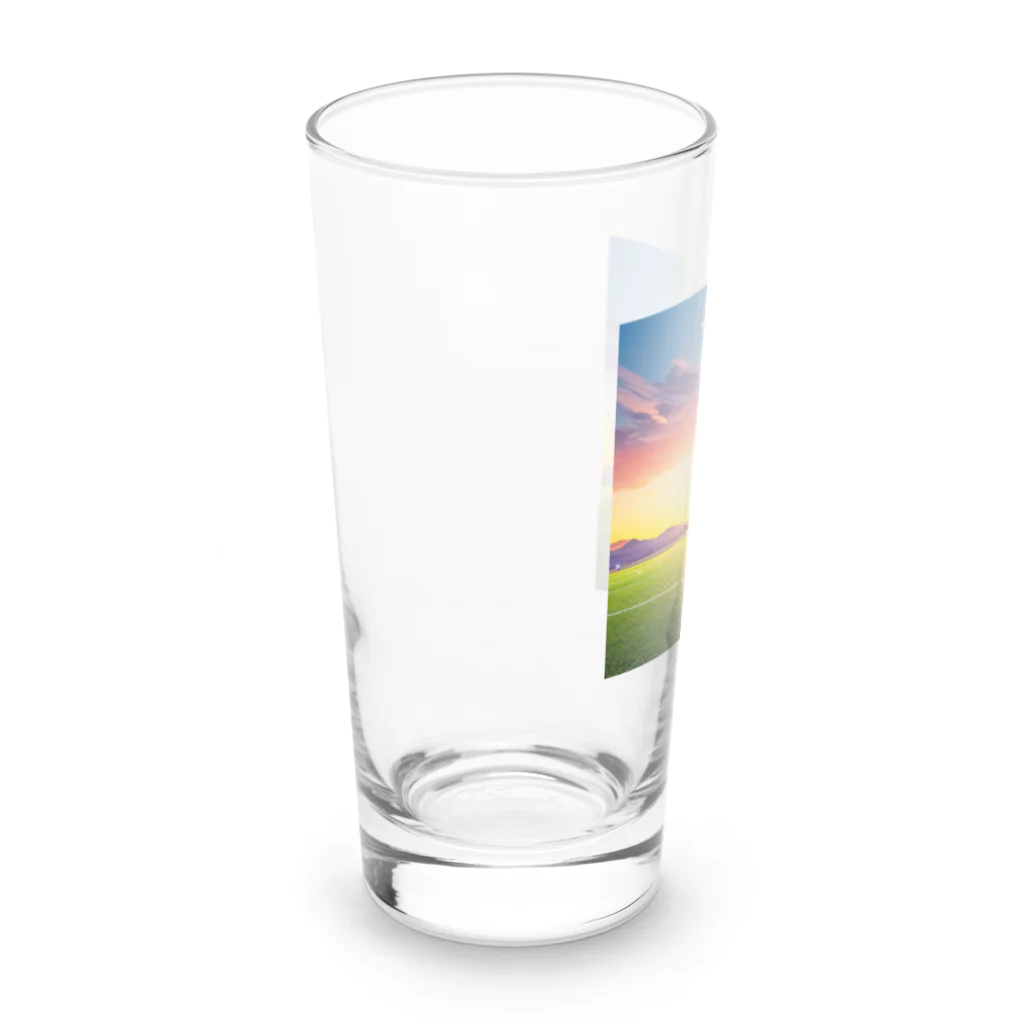 musashiyaの夕日とサッカー少年 Long Sized Water Glass :left